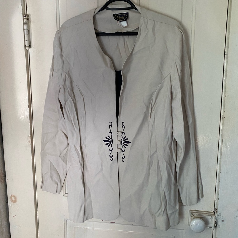 Vintage jacket with faux shirt insert